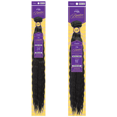 Outre Purple Pack Brazilian Bundle 100% Human Hair Blend Weave - NATURAL FRENCH 18/24