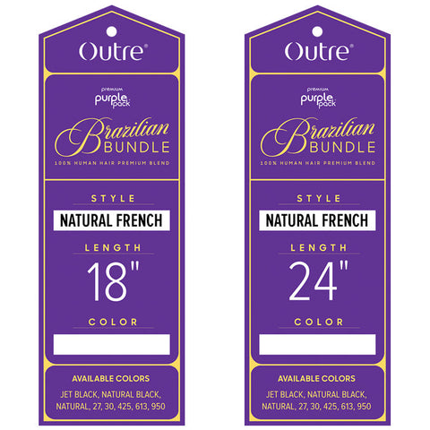 Outre Purple Pack Brazilian Bundle 100% Human Hair Blend Weave - NATURAL FRENCH 18/24