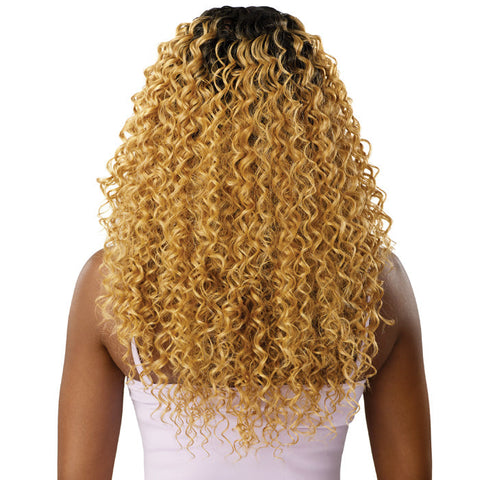 Outre Purple Pack Brazilian Boutique Human Hair Blend Weave - DOMINICAN CURL (18"/20"/22"+ 4" Deep Lace Parting Piece)