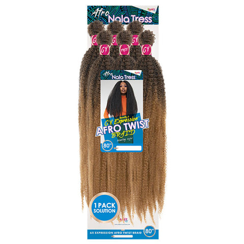 Janet Collection Nala Tress Beauty Expression Crochet Braid - 6X AFRO TWIST BRAID 80"