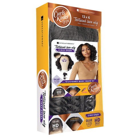 Sensationnel Curls Kinks & Co Glueless Kinky Edges 13x6 HD Lace Front Wig - 13x6 KINKY BODY WAVE 14"