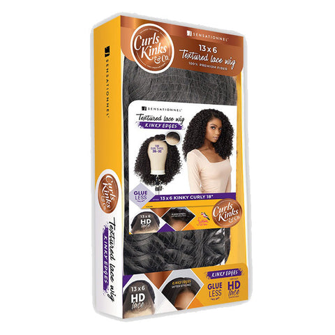 Sensationnel Curls Kinks Glueless 13x6 HD Lace Front Wig - 13x6 KINKY CURLY 18 - Kinky Edges