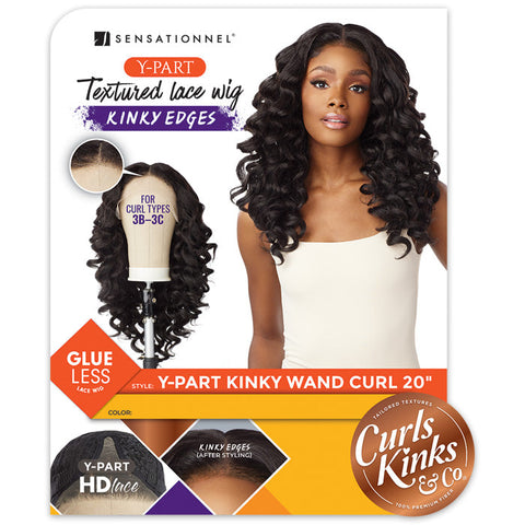 Sensationnel Curls Kinks & Co Glueless Textured HD Lace Front Wig - Y-PART KINKY WAND CURL 20" - Kinky Edges