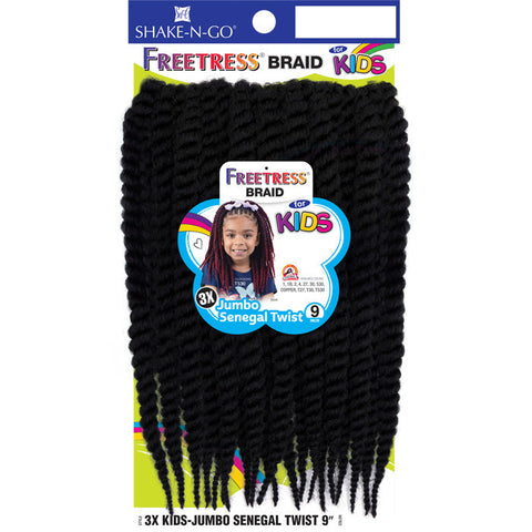 Freetress 3X Kids Pre-Looped Crochet Braid - JUMBO SENEGAL TWIST 9"