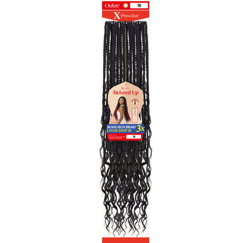 Outre X-Pression Twisted Up Synthetic Crochet Loop Braid - BOHO BOX BRAID LOOSE DEEP 28 3X
