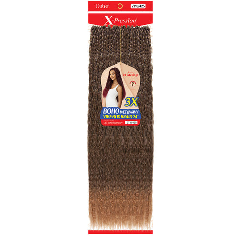 Outre X-Pression Twisted Up Crochet Pre-Loop Braid - 3X BOHO WET & WAVY VIBE BOX BRAID 24"