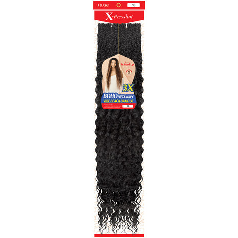 Outre X-Pression Twisted Up Pre-Loop Crochet Braid - BOHO WET&WAVY VIBE BEACH BRAID 30" 3X