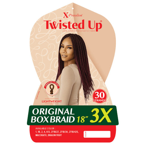 Outre X-Pression Twisted Up Crochet Loop Braid - ORIGINAL BOX BRAID 3X (18"/24"/30")