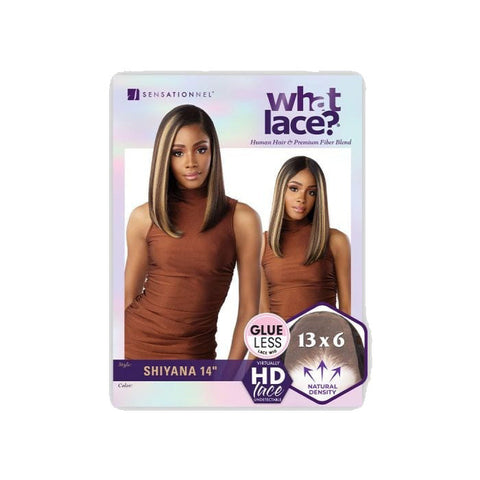 Sensationnel What Lace Human Hair Blend Glueless 13X6 HD Lace Front Wig - SHIYANA 14"