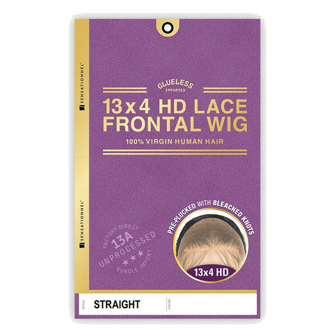 Sensationnel 13A 100% Virgin Human Hair Glueless 13x4 HD Lace Frontal Wig - STRAIGHT (20"-34") - Pre-Plucked