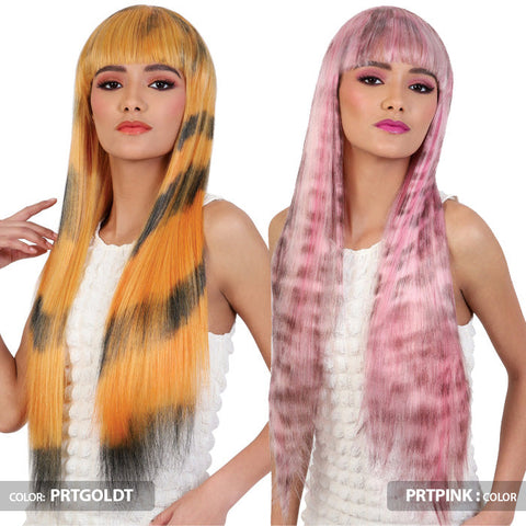 Motown Tress Day Glow Print Wig Full Wig - OL30-CHEETAH 30"