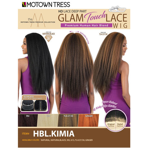 Motown Tress GLAM TOUCH Human Hair Blend Glueless HD Lace Wig - HBL.KIMIA