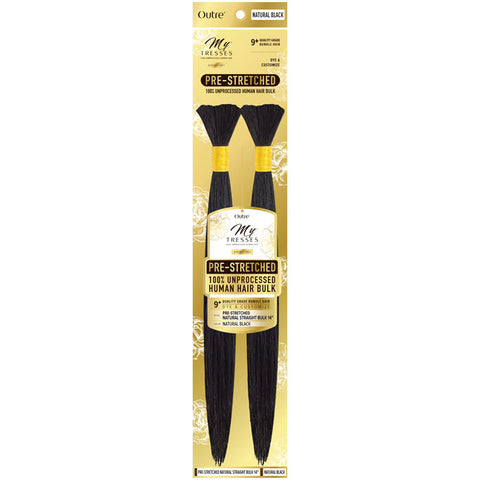 Outre Mytress Gold Label 100% Human Hair Braid - PRESTRETCHED NATURAL STRAIGHT BULK 14"-18"