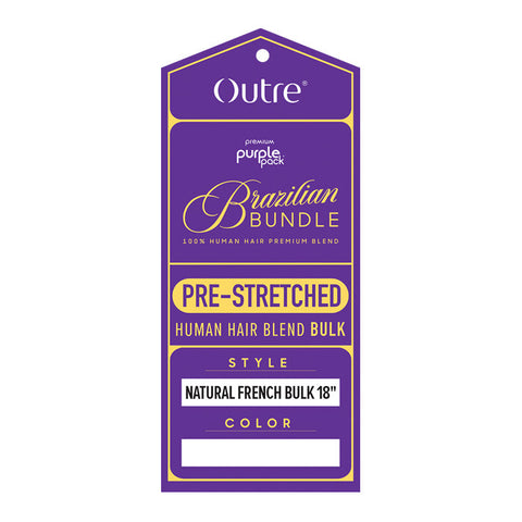 Outre Purple Pack Brazilian Bundle 100% Human Hair Blend Braid - PRESTRETCHED NATURAL FRENCH BULK 18/24