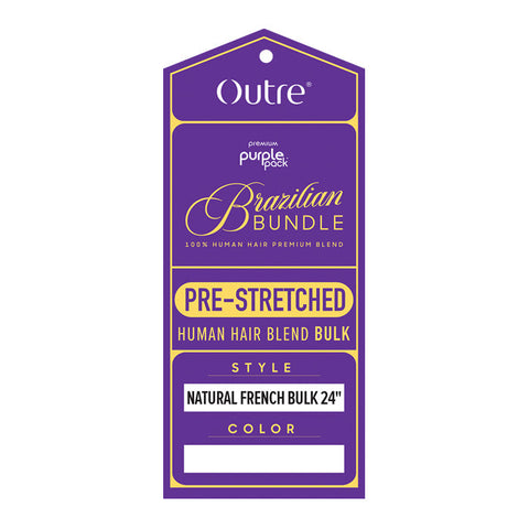Outre Purple Pack Brazilian Bundle 100% Human Hair Blend Braid - PRESTRETCHED NATURAL FRENCH BULK 18/24