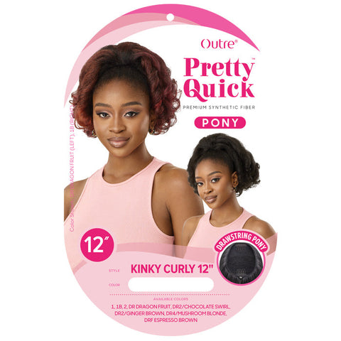 Outre Pretty Quick Drawstring Ponytail - KINKY CURLY 12"