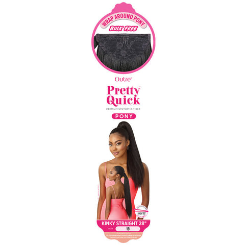 Outre Pretty Quick Pony Wrap Around Ponytail - KINKY STRAIGHT 28"
