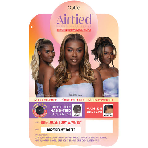 Outre Airtied Glueless Human Hair Blend 13x6 HD Lace Front Wig - LOOSE BODY WAVE 18" - 100% Fully Hand-Tied