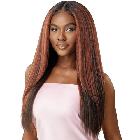 Outre Airtied Glueless Human Hair Blend 13x6 HD Lace Front Wig - PERM YAKI 26" - 100% Fully Hand-Tied