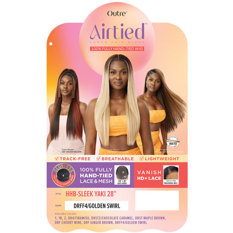 Outre Airtied Human Hair Blend Glueless 100% Fully Hand-Tied 13X6 HD Lace Front Wig - HHB-SLEEK YAKI 28"