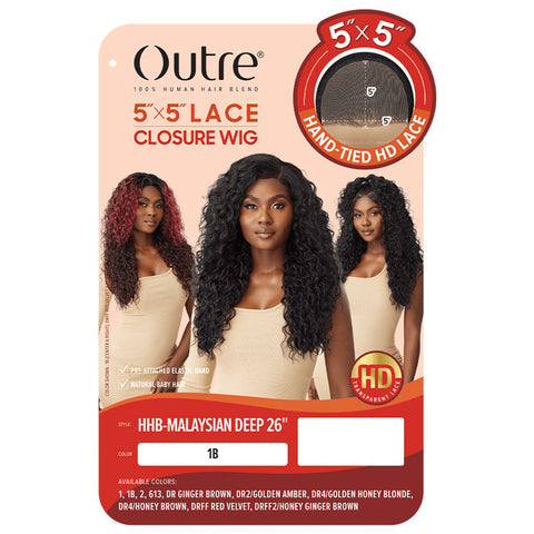 Outre Glueless 100% Human Hair Blend 5X5 HD Lace Closure Wig - HHB-MALAYSIAN DEEP 26"