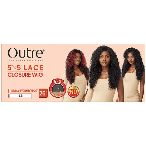 Outre Glueless 100% Human Hair Blend 5X5 HD Lace Closure Wig - HHB-MALAYSIAN DEEP 26"