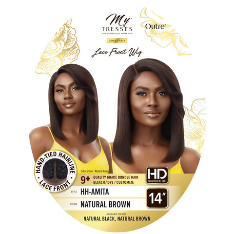 Outre My Tresses Gold Label 100% Unprocessed Human Hair HD Lace Front Wig - AMITA