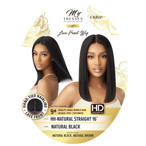 Outre My Tresses Gold Label 100% Unprocessed Human Hair HD Lace Front Wig - HH-NATURAL STRAIGHT 16"