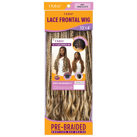 Outre Glueless Hand-Tied Pre-Braided 13X4 HD Lace Front Wig - FRENCH CURL BOX BRAID 32"