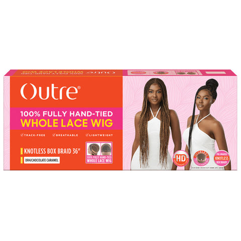 Outre Glueless 100% Fully Hand-Tied Pre-Braided HD Transparent Whole Lace Wig - KNOTLESS BOX BRAIDS 36"