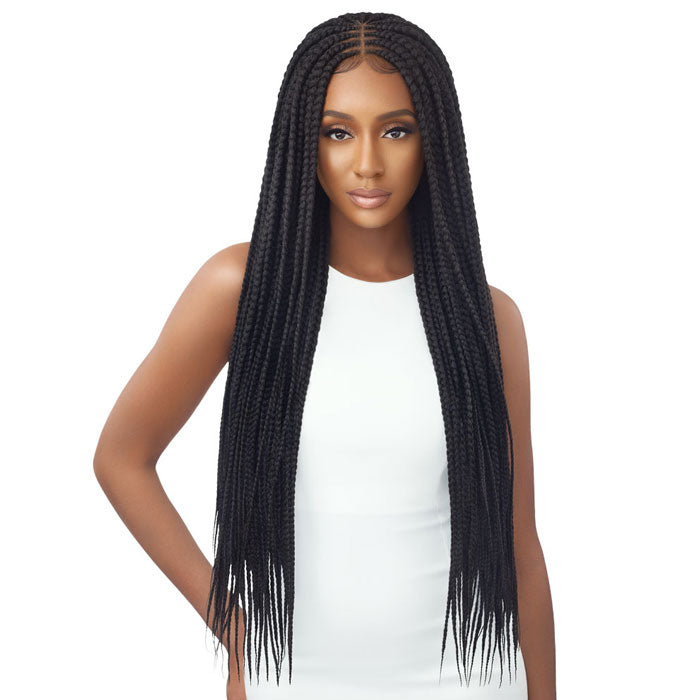 Outre Pre Braided HD 4X4 Lace Front Wig - MIDDLE PART-IN BOX BRAIDS 36"