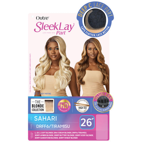 Outre Sleek Lay Glueless HD Lace Front Wig - SAHARI - Deep C-Part Lace
