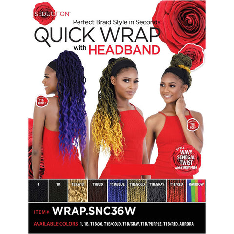 Seduction Quick Wrap with Headband Wig - WRAP.SNC36W WAVY SENEGAL TWIST