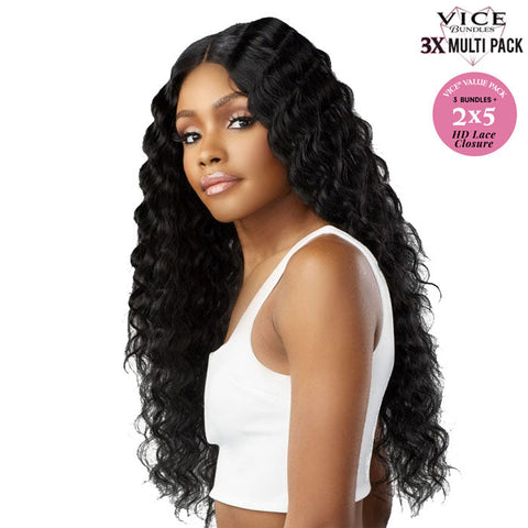 Sensationnel Vice Bundles 3x Multi Pack Weave + HD Lace Closure - CRIMP