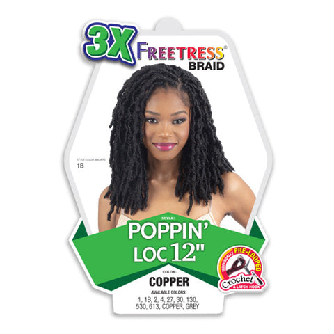 Freetress 3X Pre-Loop Twist Crochet Braids - POPPIN' LOC 12"