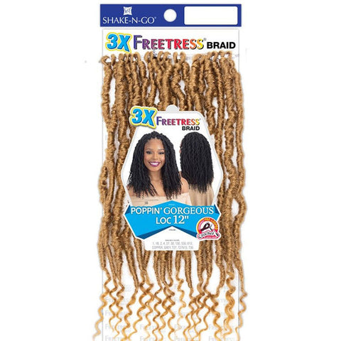 Freeetress Pre-Looped Crochet Braids - 3X POPPIN GORGEOUS LOC 12"