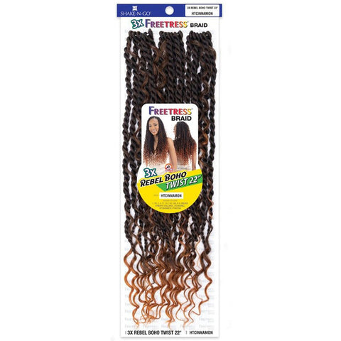 Freetress Braid Pre-Looped Crochet Braids - 3X REBEL BOHO TWIST 22"