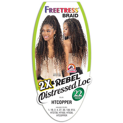 Freetress Braid Pre-Looped Crochet Braids - 2X REBEL DISTRESSED LOC 22"