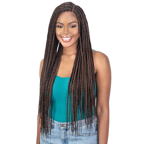 Freetress Equal Premium Braided Synthetic HD Lace Front Wig - NATURAL BOX BRAID 32"