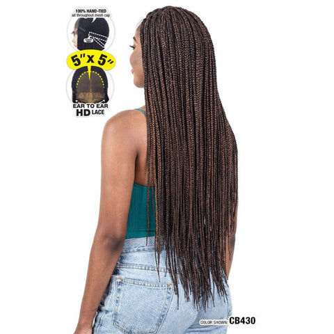 Freetress Equal Premium Braided Synthetic HD Lace Front Wig - NATURAL BOX BRAID 32"