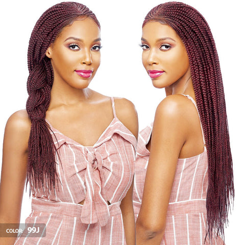 Vanessa Designer Lace Tops Diagonal Braid Swiss Lace Front Wig - BOXY 34