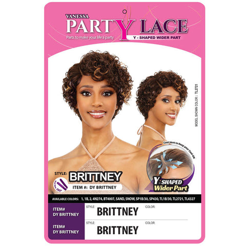 Vanessa Party Lace Y-Shaped Wider Part Lace Front Wig - BRITTNEY