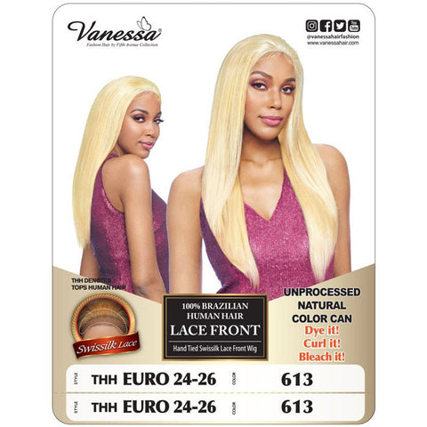 Vanessa 100% Unprocessed Human Hair Swissilk Lace Front Wig - THH EURO 24-26