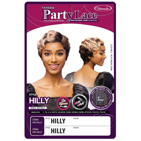 Vanessa Synthetic Party Lace Deep Reverse J Part Lace Front Wig DRJ HILLY
