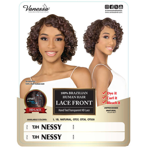 Vanessa 100% Brazilian Human Hair Swissilk J-Part HD Lace Front Wig - TJH NESSY - Hand-Tied