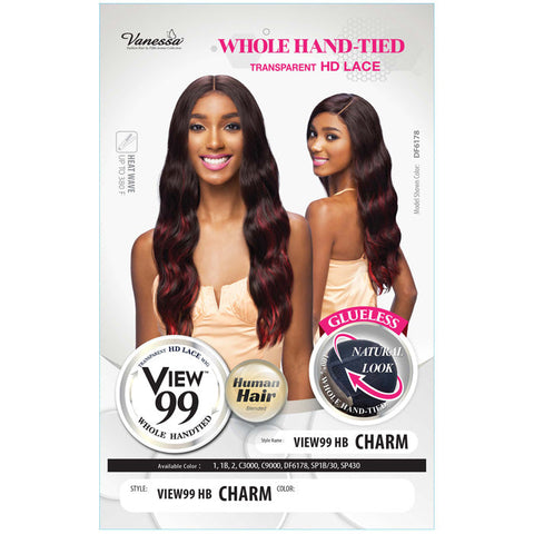 Vanessa View 99 Glueless Whole Hand-Tied Human Hair Blended HD Lace Wig - VIEW 99 HB CHARM