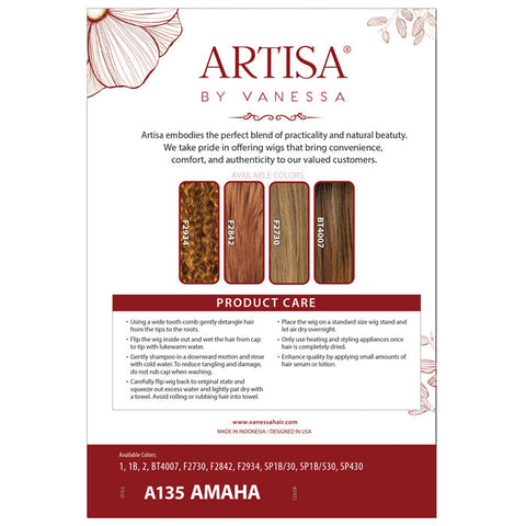 Vanessa Artisa Glueless 13x5 HD Lace Front Wig - A135 AMAHA