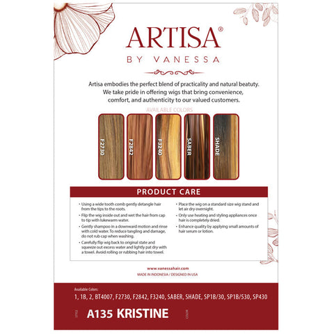 Vanessa Artisa Glueless 13x5 HD Lace Front Wig - A135 KRISTINE