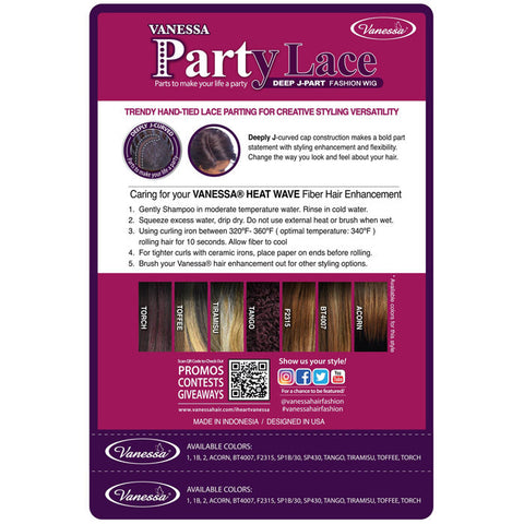 Vanessa Party Lace Synthetic Deep J-Curved HD Lace Part Wig - DJ SOMI