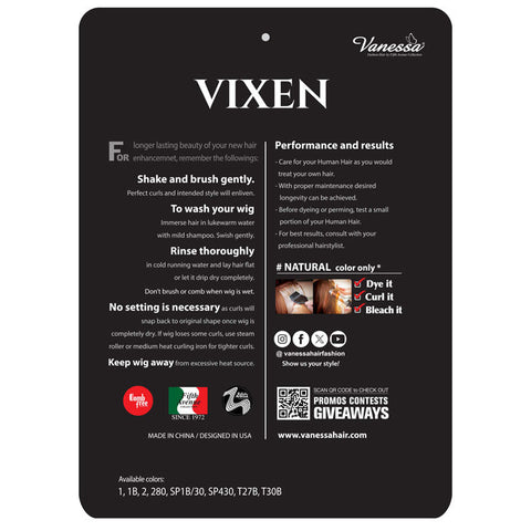 Vanessa Vixen 100% Human Hair Full Wig - HH SEIS